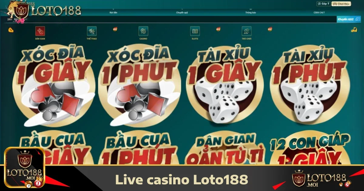 Khám Phá Casino Trực Tuyến Loto188