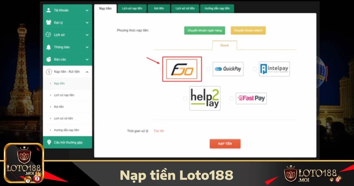 Hướng dẫn chi tiết cách nạp tiền LOTO188 một cách dễ dàng